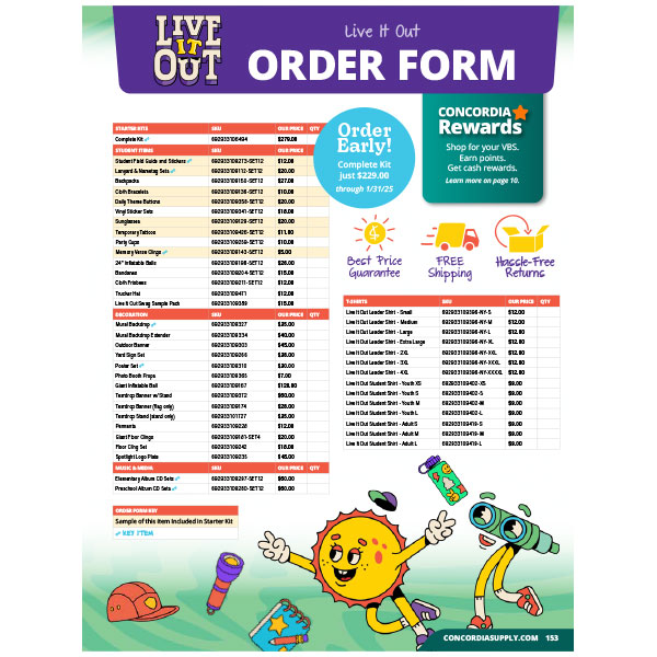 Live It Out VBS Order Form